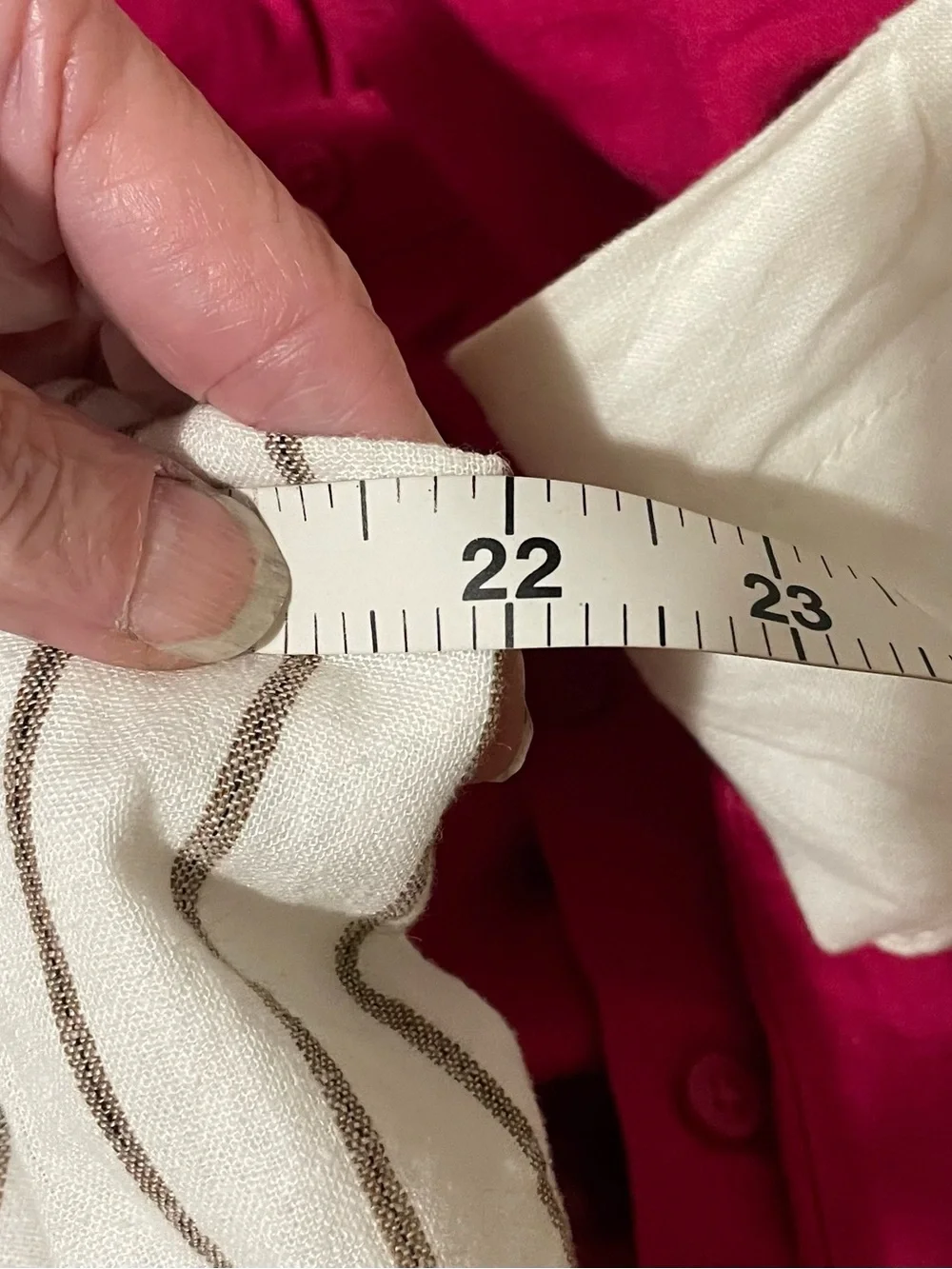 Banana Republic White and Brown Striped Linen/Rayon Wide-Leg Jumpsuit